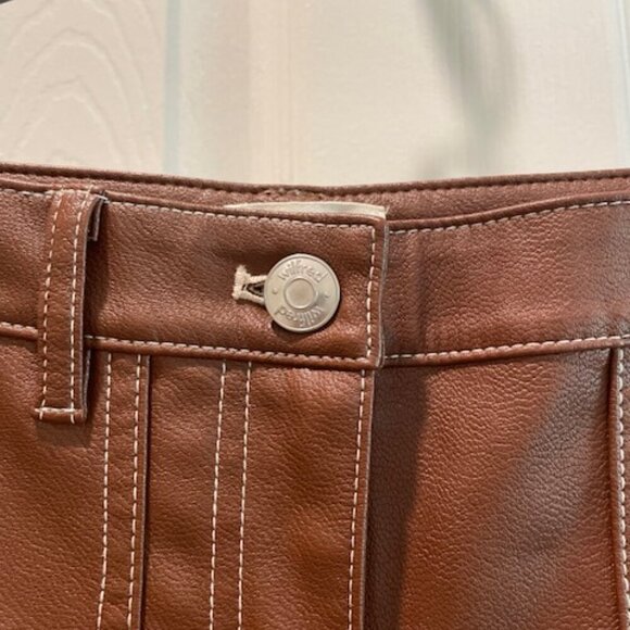 Aritzia Wilfred Brown Vegan Leather Pants Size 2 - Picture 4 of 5